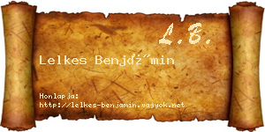 Lelkes Benjámin névjegykártya